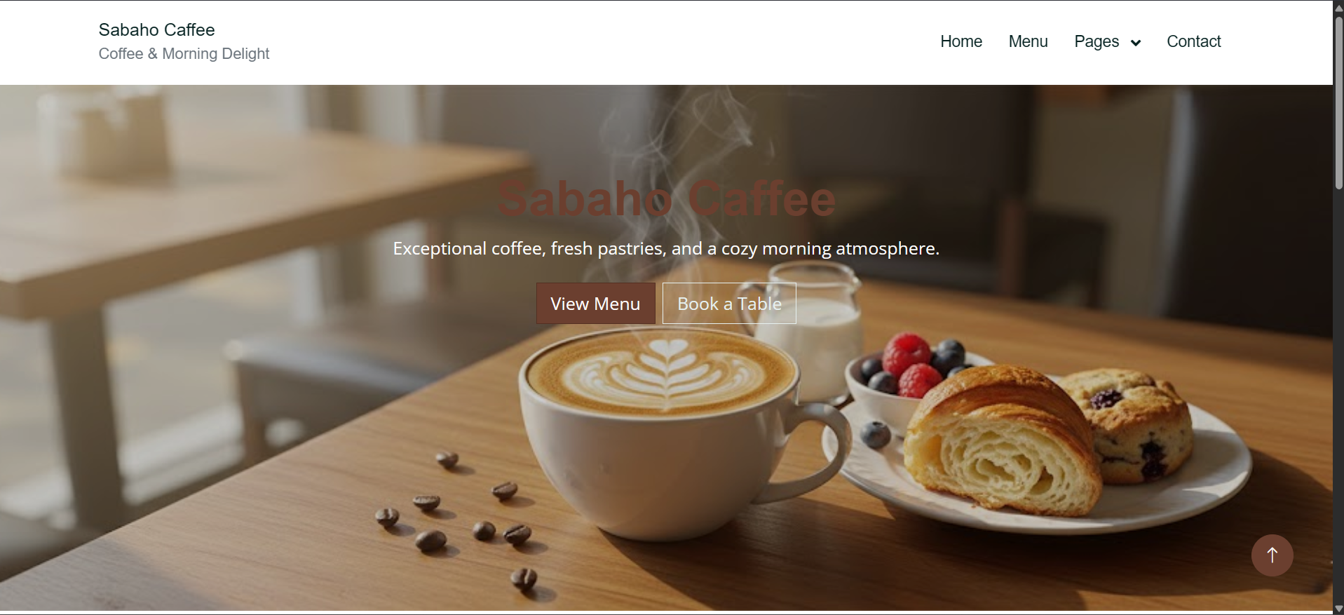 Cafe page screenshot